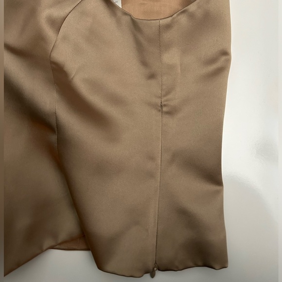 Vintage VIE by Victoria Royal Women's Taupe Shell Crop Lined Side-Zip Sz 10 - Picture 8 of 13